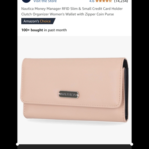 NWOT Nautica Money Manager RFID Wallet in pink and navy - never used - Picture 10 of 16